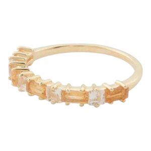 SHIVAM Gold/Citrine Made In India 14kt Gold Plated Gemstone Ring